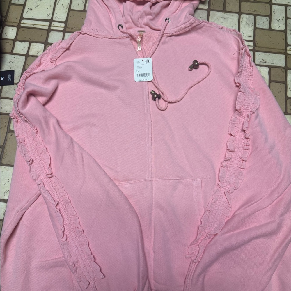Free People Pink Hoodie Sweater